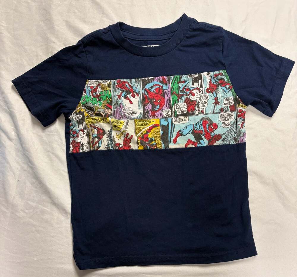 Marvel Spider-Man Comic Panel Short Sleeve Graphic T-Shirt Boys Size 5